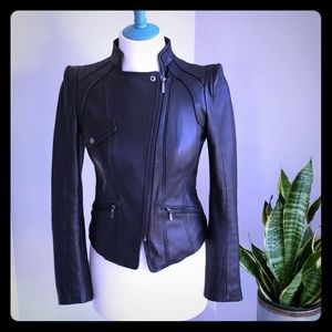 Genuine Leather Laundry by Shelli Segal Moto Jacke